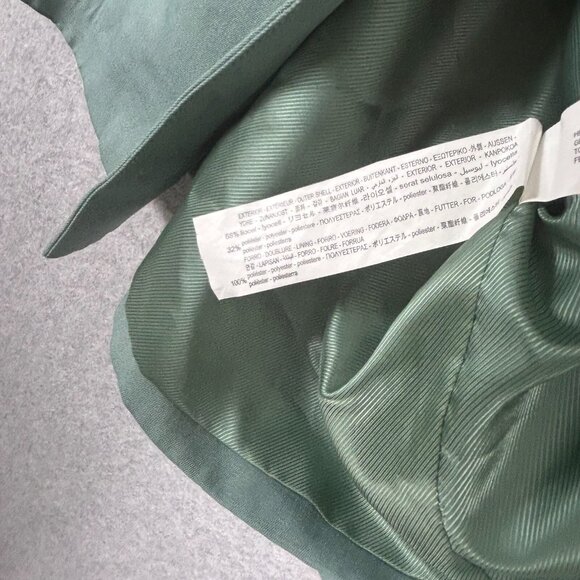 Zara Blazer Women Medium Light Green Longline Straight Single Vented Office NWOT - Picture 9 of 13